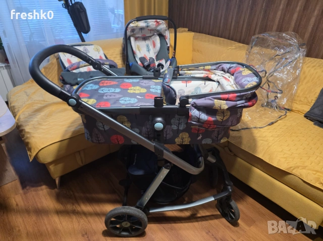 3 в 1 Cosatto Giggle Quad бебешка количка - Hare Wood, снимка 12 - Детски колички - 54593585