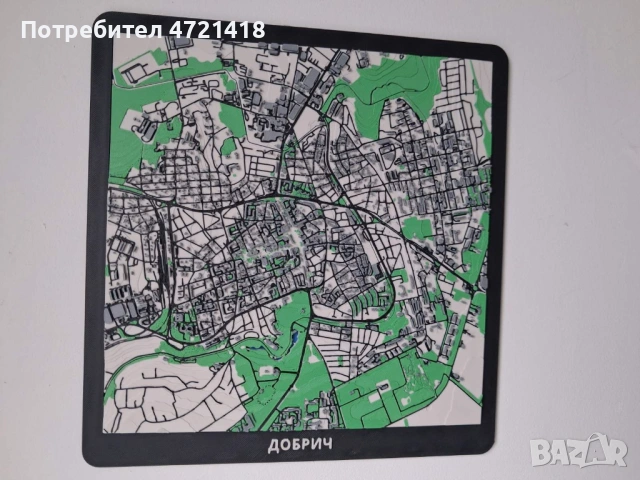 3D Карта на град ДОБРИЧ – релефен макет