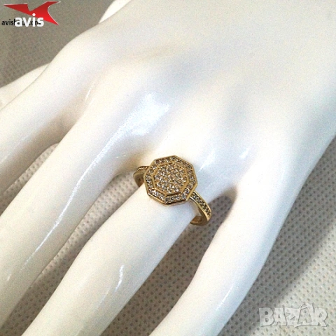 Пръстен с 14К златно покритие 224895, снимка 4 - Пръстени - 54343633
