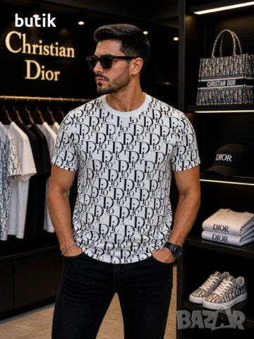 Christian Dior бяла мъжка тениска с лого принт – XXL, снимка 2 - Тениски - 54427005
