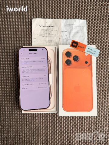 КАТО НОВ❗️24м ГАР. 🔥 iPhone 17 Pro Лизинг от 41€/мес ❗️ Cosmic Orange / 256Gb⚠️, снимка 3 - Apple iPhone - 54687438