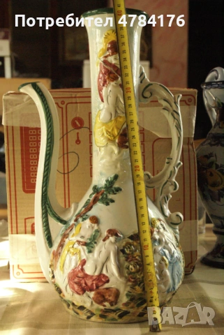 продавам порцеланова декоративна кана стил Capodimonte, снимка 5 - Антикварни и старинни предмети - 54062351