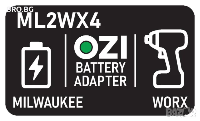 Преходник адаптер батерия Milwaukee M18 към инструмент Worx 4-pin 20V ML2WX4
