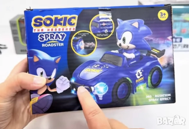 Светеща Кола на Соник с Пушек, и Звук, Sonic + герой Соник , снимка 2 - Образователни игри - 54067016