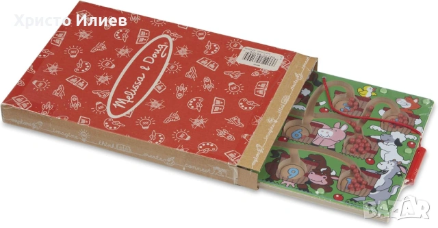 Дървен магнитен лабиринт с цифри Melissa & Doug Ферма, снимка 3 - Образователни игри - 54327760