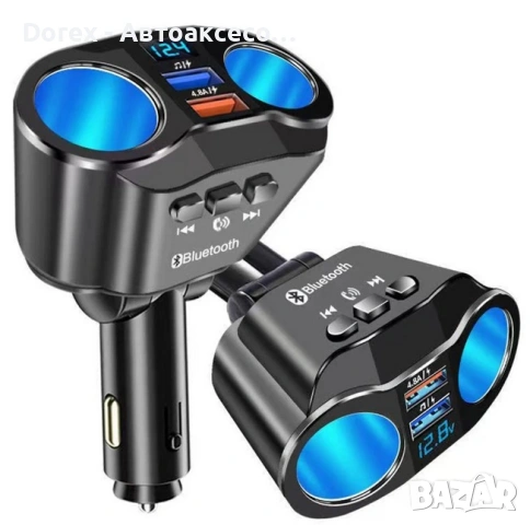 FM трансмитер Bluetooth 5.0 и зарядно 2 USB QC3.0