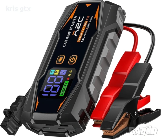 НОВ Мощен Автомобилен Стартер (Jump Starter) + Power Bank – 16800mAh