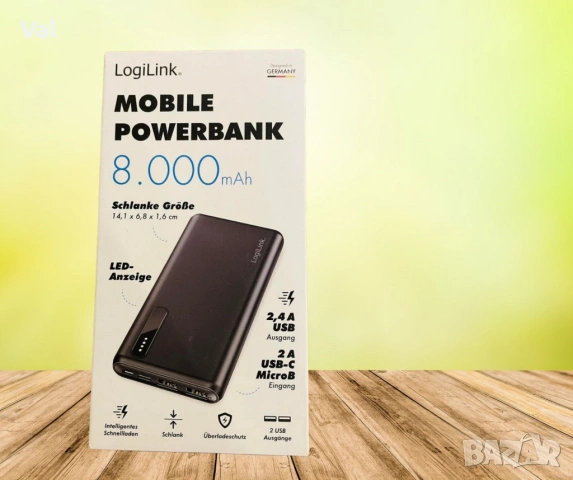 Преносима батерия, Mobile Powerbank, LogiLink, снимка 4 - Външни батерии - 54785749