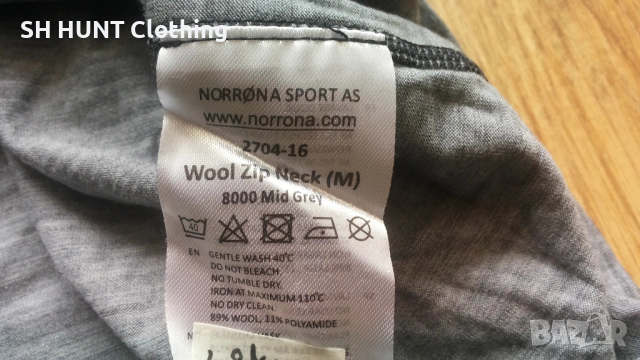 NORRONA Wool Zip Neck 89% Merino Wool размер M термо блуза 89% Мерино вълна - 2475, снимка 12 - Пуловери - 54160677