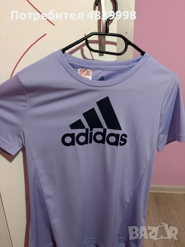 Спортна лилава тениска ADIDAS