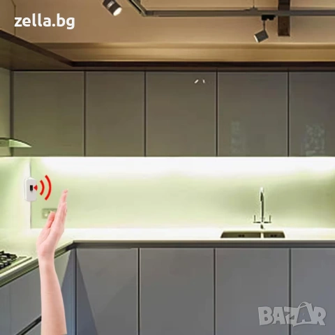 LED лента със сензор за движение, 3м, студено бяла светлина, USB 5V, SMD 2835, за кухня, баня 10105, снимка 3 - Друга електроника - 54657797