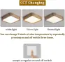 LED панел/плафон за таван с дървена рамка и CCT (смяна на температурата на светлината) 30 см, 24W, снимка 3