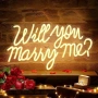 Нова Голяма LED неон табела Will You Marry Me за фотокът и предложение, снимка 1