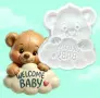 мече с надпис Welcome baby силиконов молд форма фондан, снимка 1