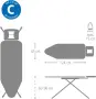 XL Премиум Дъска за Гладене Brabantia Размер C (124x45 см, Поставка за ютия), снимка 7