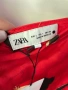 Червена сатенена пола на цветя Zara, снимка 2