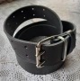 МАСИВЕН Черен колан (5 см) – ЕСТЕСТВЕНА КОЖА – Двойна катарама, снимка 4