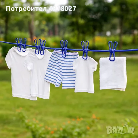 Преносимо въже за простор с щипки за пътуване и къмпингуване, снимка 12 - Къмпинг мебели - 55493644