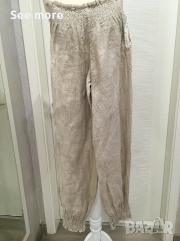 Mastro Moda 100% лен флорален панталон М, снимка 6 - Панталони - 54208506