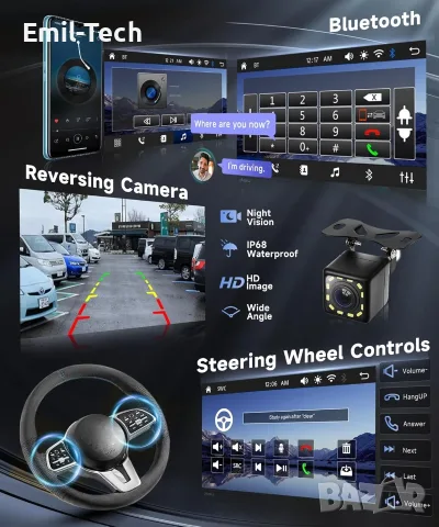 VECHTEL 7" 1 DIN мултимедия с CarPlay, Android Auto и камера, снимка 7 - Аксесоари и консумативи - 55502201