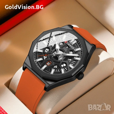 Мъжки часовник – CURREN 8437 – ORANGE, снимка 2 - Мъжки - 54248263