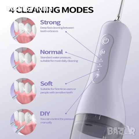 OasiSmile Воден флосер за почистване на зъби, 260 мл преносим безжичен иригатор , снимка 3 - Други - 54173016