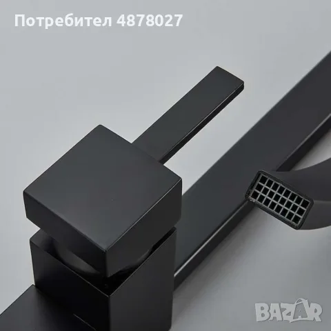 Смесител за мивка  модел водопад, матов, черен, снимка 10 - Мивки - 55607505