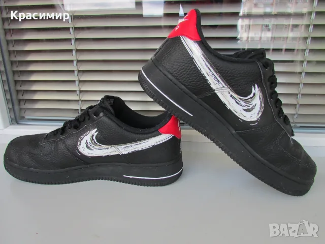 Мъжки маратоки Nike Air Force 1 07 LV8 Brushstroke Black, снимка 3 - Маратонки - 55547224