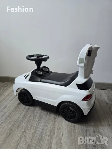 Детска кола за бутане + родителски контрол MERCEDES AMG в бял цвят + нов сенник., снимка 10 - Други - 55628469