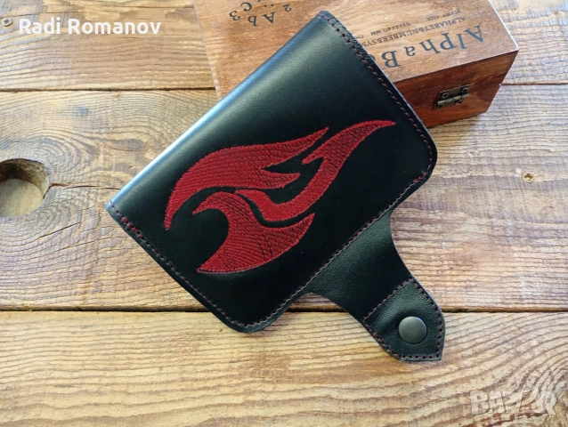 Ръчно изработен мъжки кожен портфейл 