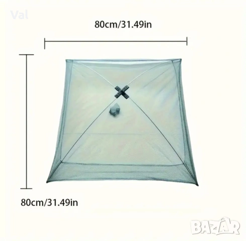 Сгъваем капан за риба и раци – 80×80 см
