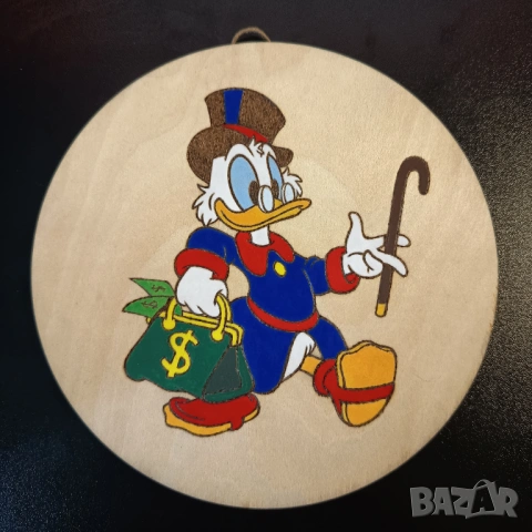 Чичо Скрудж - Ръчна пирография - Disney - Scrooge McDuck
