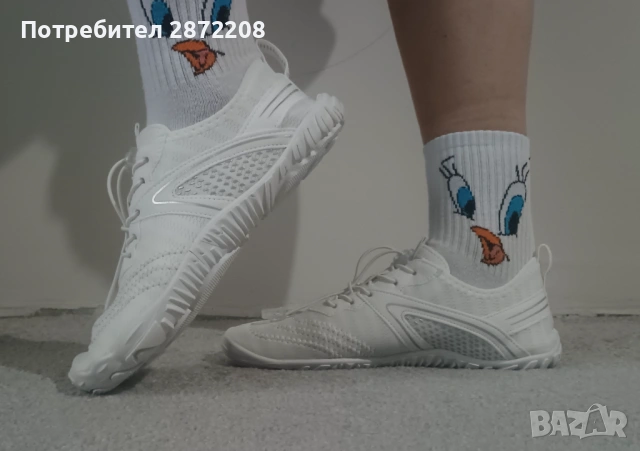 Дамски боси обувки бели , снимка 5 - Кецове - 54452915