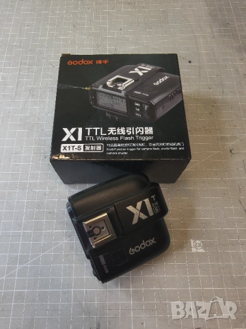 Продавам комплект на Godox радиосинхронизатор+светкавица за Sony X1TC-S, снимка 2 - Светкавици, студийно осветление - 54486849