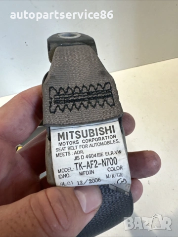 Преден ляв предпазен колан за Mitsubishi Grandis 2.4 бензин (2004) TK-AF2-N700, снимка 2 - Части - 54798613