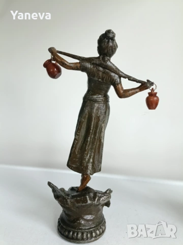 Френски, антикварни скулптури на водоносци от края на XIX век. в стил Ар Нуво. , снимка 6 - Статуетки - 54065601