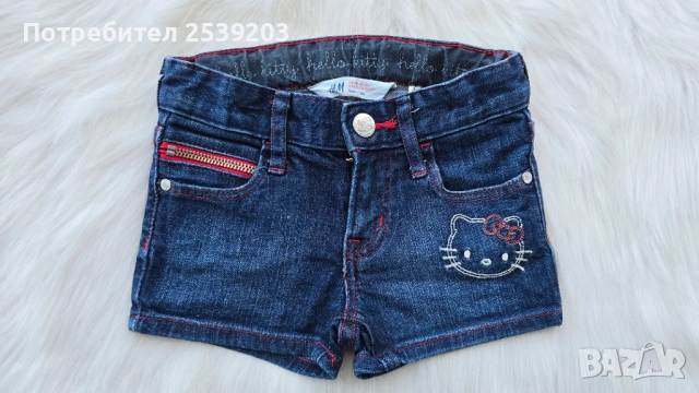 Къси дънкови панталони H&M Hello Kitty 2-3 години, снимка 8 - Детски къси панталони - 54672581