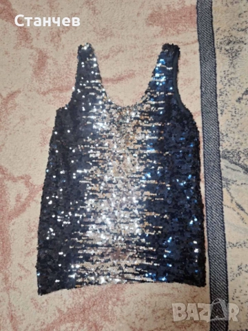 Ефектен бляскав топ с пайети Esmara by Heidi Klum, размер 34 (XS) - Като нов