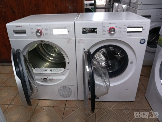 Комплект пералня и сушилня с термопомпа Бош Bosch Home Professional 8кг А+++ с две години гаранция!, снимка 3 - Перални - 54898823
