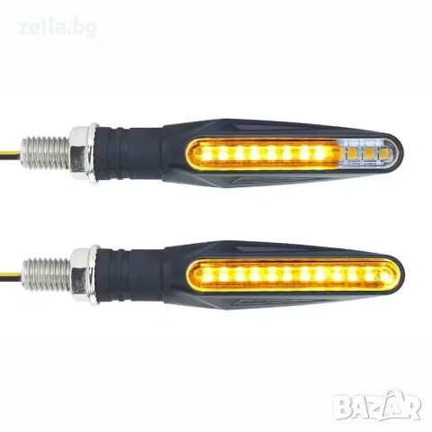 Универсални динамични LED мигачи за мотор – Секвенциален ефект | Скутер, ATV, Комплект 2 бр. 10101
