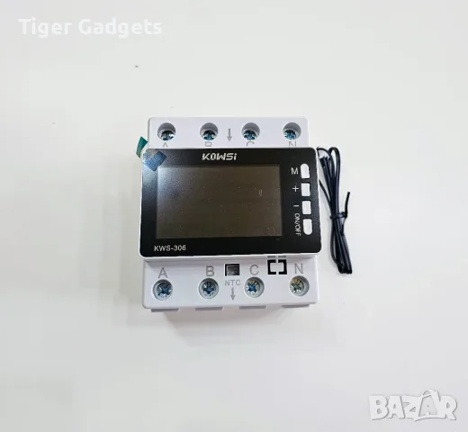 KWS-306 трифазен DIN електромер 0-80A с LCD дисплей, измерване на енергия и защити, снимка 3 - Друга електроника - 55309646