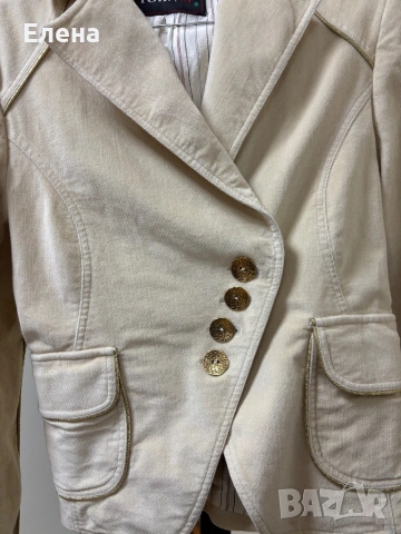 Бяло кадифено сако със златисто, снимка 5 - Сака - 54022729