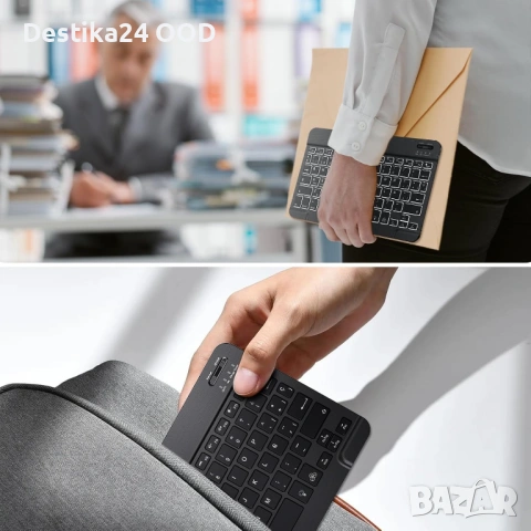 Безжична Bluetooth клавиатура и мишка с подсветка комплект, снимка 5 - Клавиатури и мишки - 54124387