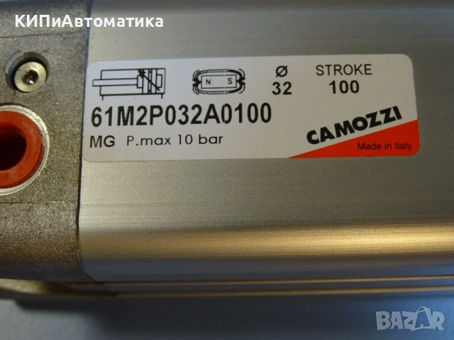 Пневматичен цилиндър Camozzi 61M2P032A0100 pneumatic cylinder 10bar, снимка 3 - Резервни части за машини - 54525663