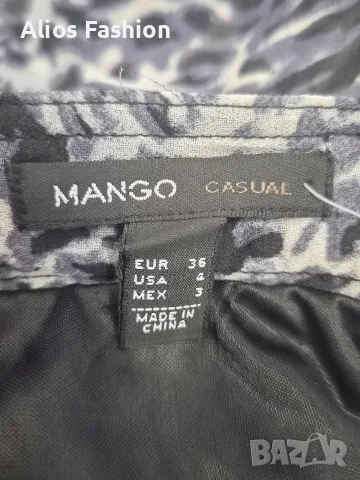 Дамска ефирна пола MANGO с асиметрична кройка и принт – S/36, снимка 3 - Поли - 55492238