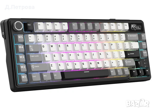 Безжична геймърска клавиатура Royal Kludge L75 – RGB, hot swap, снимка 4 - Клавиатури и мишки - 54243272