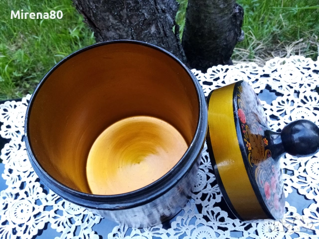 ХОХЛОМА - голям буркан, снимка 4 - Антикварни и старинни предмети - 54496105