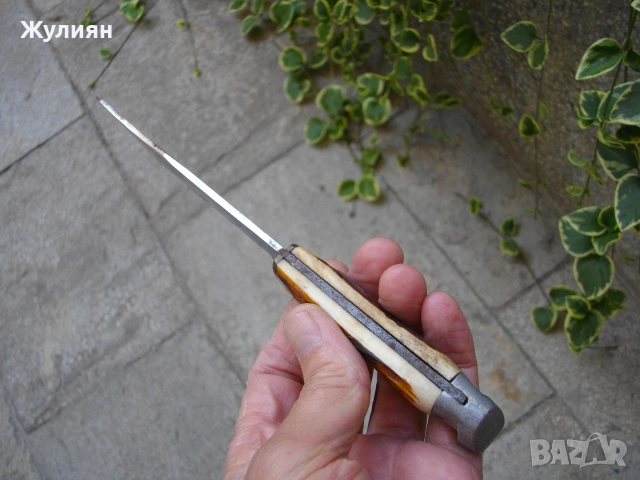СТАР НОЖ С КАНИЯ РОГОВА ДРЪЖКА, снимка 3 - Антикварни и старинни предмети - 54967340