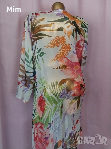 XL/2XL Прозрачна рокля / парео / на цветя, снимка 3 - Рокли - 54446501