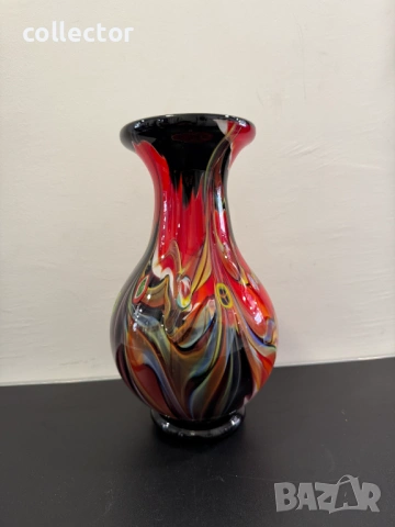 Италианска многоцветна стъклена ваза Мурано (Murano) №8149